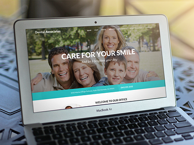 Dental Template color design image macbook responsive template type website white