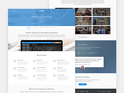 Weebly For Enterprise blue design editor themes web design websites