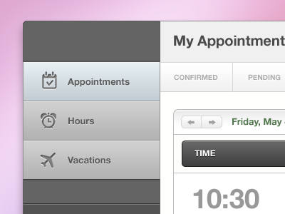 Appointment Backend Design clean design doctor gradient ui ux web widget