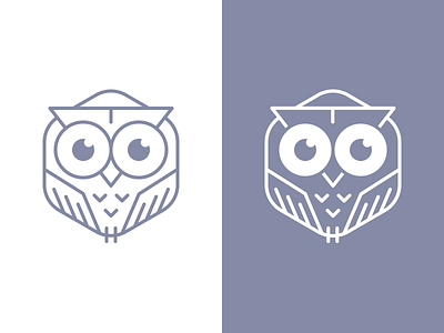 Hexagonal Owl eyes hexagon line logo logomark owl