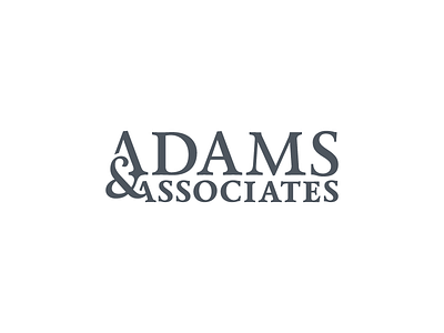 Full Logotype for Adams & Associates Law Firm ampersand calendas firm law logo logomark logotype