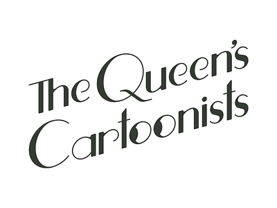Logo: The Queen's Cartoonists art deco band cartoons custom font logo roaring 20s typography