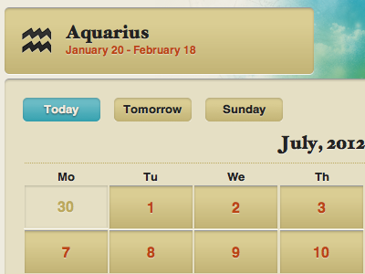 Horoscope Date Navigation calendar date horoscope navigation website