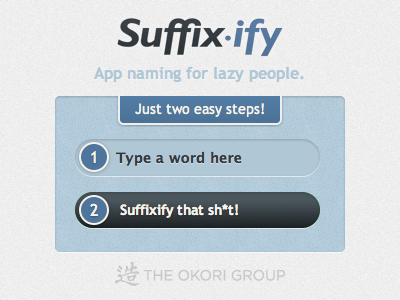 Suffixify app blue fun project ui web