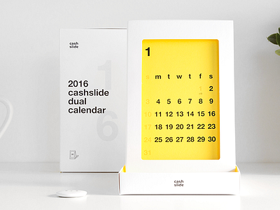 cashslide Calendar 2016 2016 book calendar flip frame gift illustration line mobile square yellow