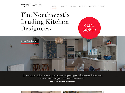 Kitchen Designers clean flat kitchen layout minimal navigation red slider ui ux webdesign website