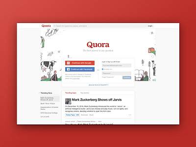 Sign Up Page - #001 Daily UI Challenge 001 dailyui login quora redesign signup ui ux web