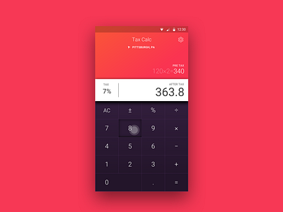 Daily Design Challenge #004 - Tax Calculator android app calculator dailyui design interface ui ux visual