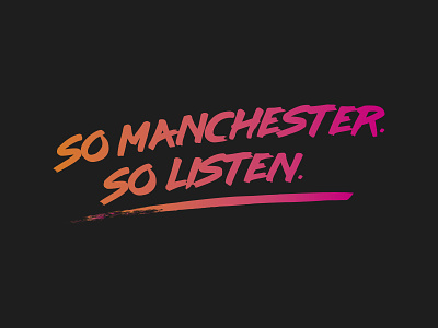 Logo idea for a popular Manchester radio station branding bright commercial grunge logo manchester radio typography