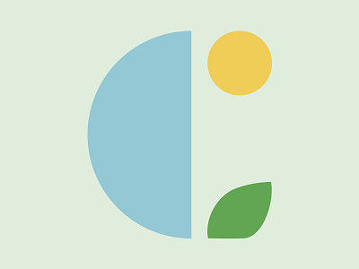 Letter C brand c color colour contemporary funeral identity leaf logo planning sun