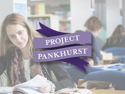 Project Pankhurst Logo banner logo manchester pankhurst project purple school
