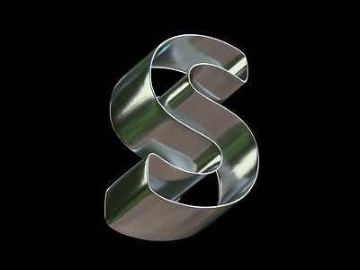 Shiny "S" 3d graphic design typography