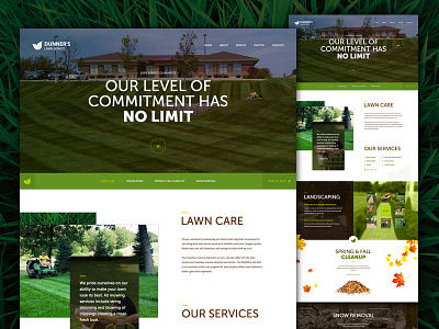Dunners Lawn Care css3 hero html5 landscaping lawn care layout parallax redesign responsive web design website wordpress