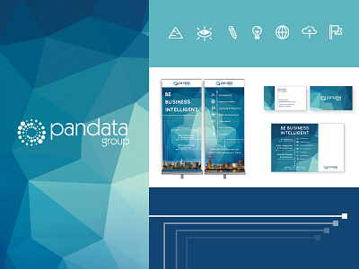 Pandata Branding Elements banner brand branding concept design icon identity logo mark stationery