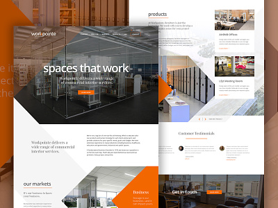 Workpointe bold hero homepage layout parallax typography ui web web design