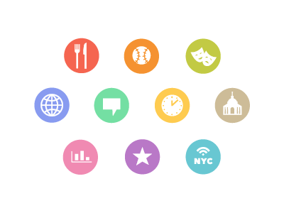 City information icons city color icon information