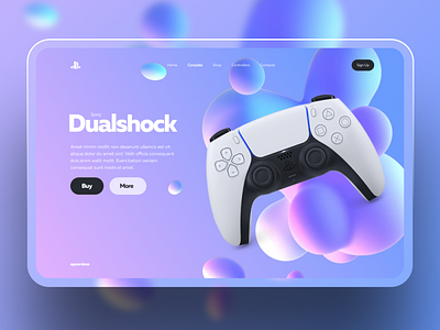 Landing page Dualshock branding design ui ux