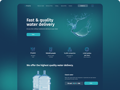 Water delivery design main page ui web design web site