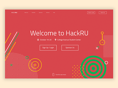 HackRU Homepage Mockup hackru mockup website website concept website design