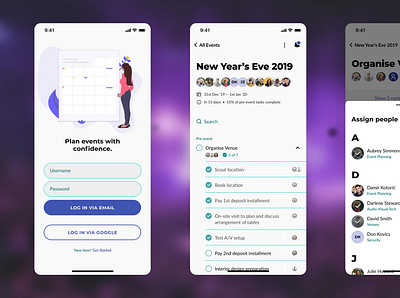 Event Management App design prototype ui ux