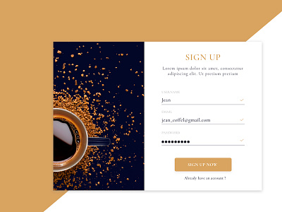 Sign up ☕️ - Daily UI #1 sign up