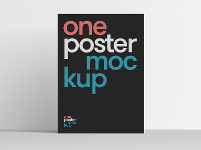 One Poster Mockup artwork design download font free minimal mockup poster typo
