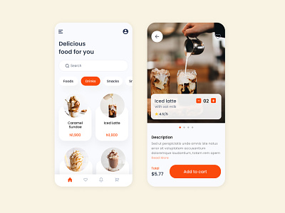 Food Ordering App app coffee design dribbble food graphic design mobile order phone ui uidesign uiux