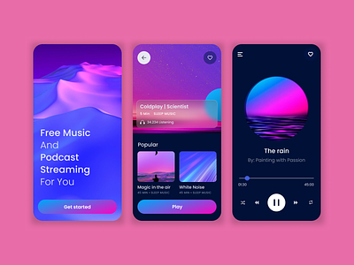 Music And Podcast App app behance branding design dribbble graphic design illustration mobile music typography ui uidesign uiux ux uxdesign vector