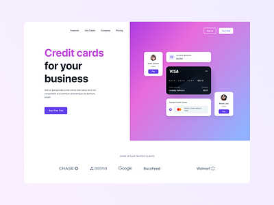 Hero Section : Credit Card Services creditcard design dribbble graphic design hero payment ui uidesign uiux ux uxdesign