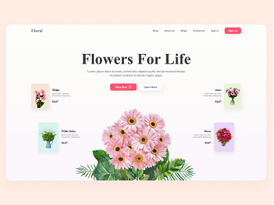 Flower Shop Hero Section branding design dribbble ecommerce flowers graphic design ui uidesign uiux uxdesign website