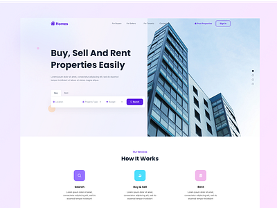 Property Finder Landing Page branding design dribbble graphic design hero house logo property real estate ui uidesign uiux uxdesign website