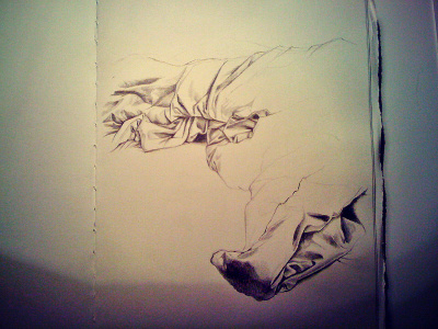 Shadows duvet illustration pencil practice shadows sketchbook still life