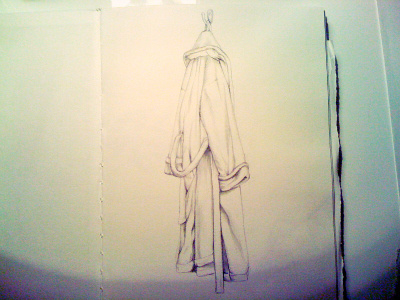 Bathrobe bathrobe detail illustration pencil still life