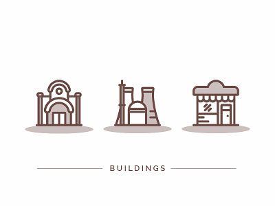 Buildings V2 bar buildings icons mall nuclear plant stores