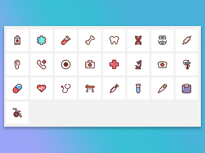 Colored Icons colored icons hospital icons medical