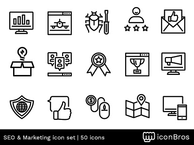 Seo And Marketing icon icon collection icons line icons seo seo and marketing