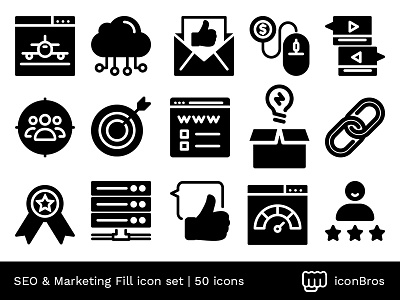 Seo And Marketing Fill Icons