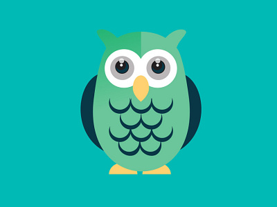 Owl animal cute fun green illustration owl vector