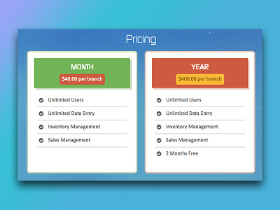 Pricing app blue pricing pricing page pricing section vector web