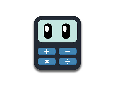 Calculator blue calculator cute flat robot