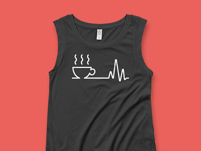 Coffee heartbeat. Ladies' Cap Sleeve T-Shirt Black coffee coffee lover cute heart beat simple t shirt t shirt design