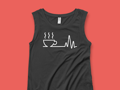 Coffee heartbeat. Ladies' Cap Sleeve T-Shirt Black