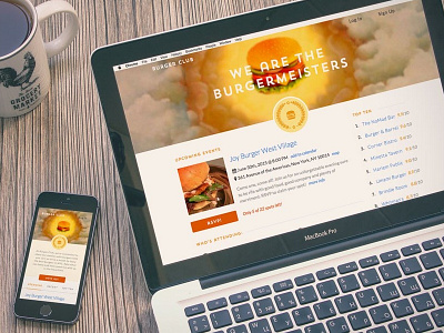 Burger Club Site burger burger club design desktop mobile rating ratings responsive ui ux web web design