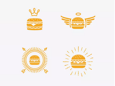 Burger Club Logos branding burger flat food hamburger identity illustration logo logo design