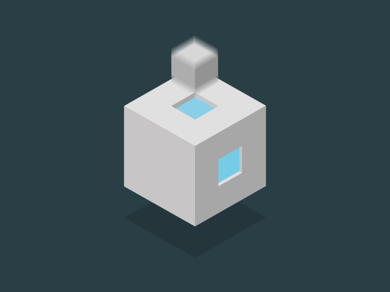 Isometric Cube 3d aftereffects blue cube geometric isometric water