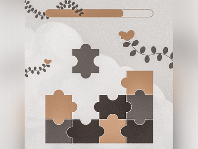 Missing Pieces | Artwork 160522 artwork design digital art flower graphic design illustration puzzle tetris