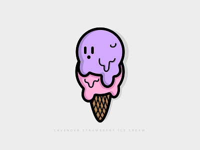 Lavender Strawberry Ice Cream bold design food graphics ice cream illustration illustrator