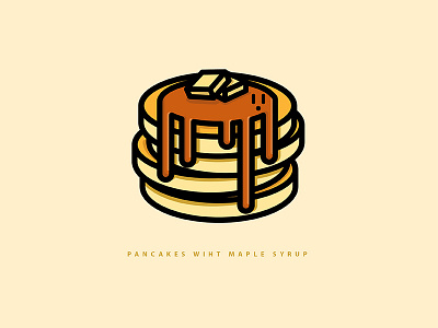 Pancakes With Maple Syrup bold design designer face food graphic design illustration illustrator pancakes vector