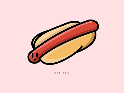 Hotdog adobe bold color face food graphic design graphic designer graphics hotdog illustration illustrator vector