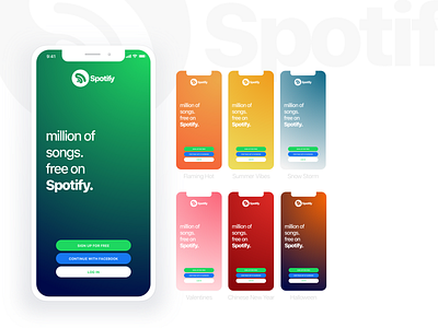 Spotify Rebrand app brand design graphic design landing sketch ui uidesign ux